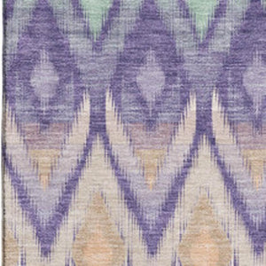 HomeRoots 5' X 8' Colorful Southwestern Area Rug in Purple, Mint Green & Beige - Washable & UV Protected! 651913