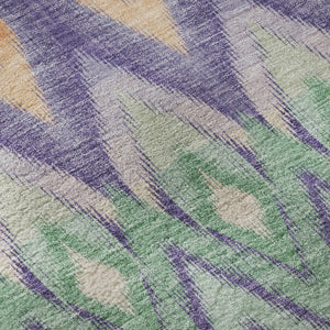 HomeRoots 10' Southwestern Area Rug in Purple, Mint Green & Beige - Washable, UV Protected, Pet Friendly Comfort 651917