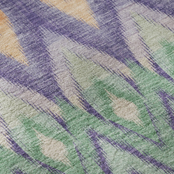 HomeRoots 10' Southwestern Area Rug in Purple, Mint Green & Beige - Washable, UV Protected, Pet Friendly Comfort 651917