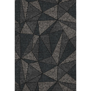 HomeRoots 8' X 10' Black and Ivory Geometric Area Rug - Stylish, Washable, UV-Protected for Homes with Kids & Pets 651933