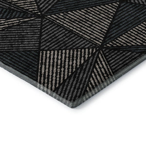 HomeRoots 10' X 14' Black And Ivory Geometric Area Rug - Stylish, Stain Resistant, UV Protected for Any Space 651935