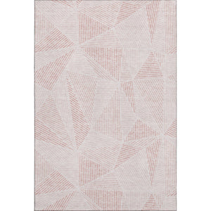 HomeRoots 8' X 10' Blush & Pink Geometric Washable Area Rug - UV Protected, Stain-Resistant & Stylish Decor 651939