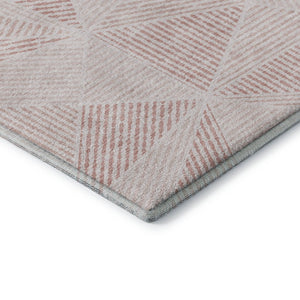 HomeRoots 8' X 10' Blush & Pink Geometric Washable Area Rug - UV Protected, Stain-Resistant & Stylish Decor 651939