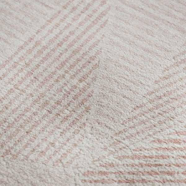 HomeRoots 8' X 10' Blush & Pink Geometric Washable Area Rug - UV Protected, Stain-Resistant & Stylish Decor 651939