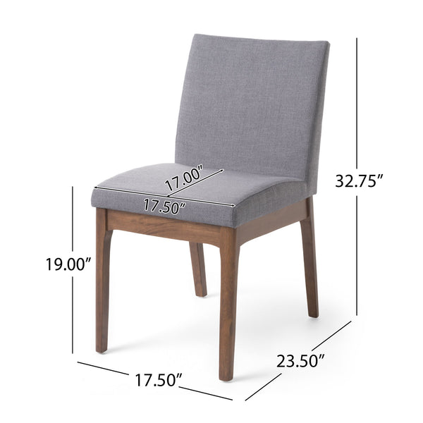 English Elm Christopher Knight Home® - DINING Chair with Upholstered Fabric Seat and Sleek Wood Legs — Compact Modern Comfort & Style DARK GREY 58924.00DGY