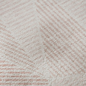 HomeRoots 9' X 12' Blush Pink Geometric Area Rug – Modern, Washable, UV-Protected for Family Rooms & Bedrooms 651940