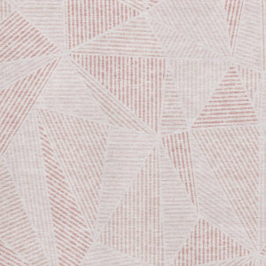HomeRoots 10' X 14' Blush and Pink Geometric Area Rug - Washable, UV-Protected, Stain-Resistant Modern Design 651941