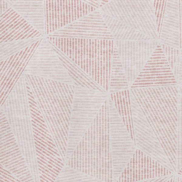 HomeRoots 10' X 14' Blush and Pink Geometric Area Rug - Washable, UV-Protected, Stain-Resistant Modern Design 651941