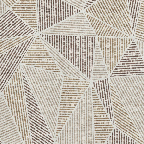 HomeRoots 8' X 10' Brown And Beige Geometric Washable Area Rug - Durable, Stylish, and Perfect for Families! 651945