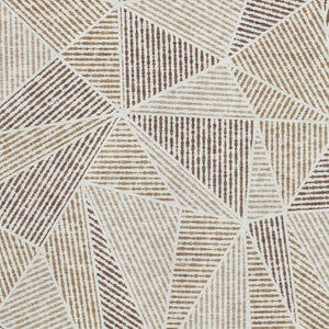 HomeRoots 9' X 12' Stylish Brown & Beige Geometric Washable Area Rug with UV Protection for Busy Homes 651946