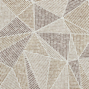 HomeRoots 10' X 14' Geometric Area Rug in Brown & Beige – Washable, UV-Protected, Durable for High-Traffic Spaces 651947