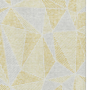 HomeRoots 9' Gold and Gray Geometric Washable Area Rug - UV Protected, Durable, Stylish & Easy to Clean! 651952