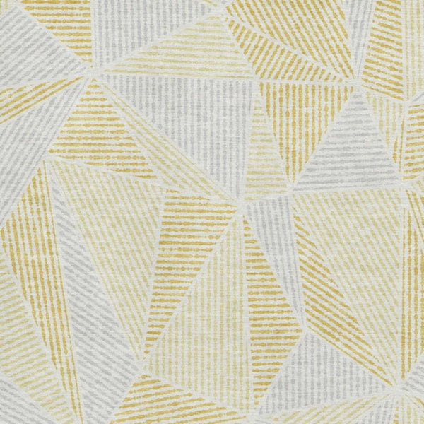 HomeRoots 10' X 14' Gold and Gray Geometric Area Rug - Stylish, Washable, UV-Protected for Modern Living Spaces 651953