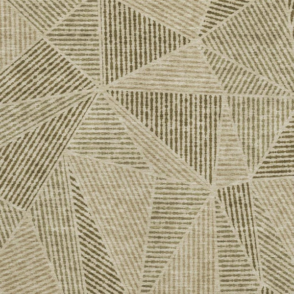 HomeRoots 10' X 14' Khaki Geometric Washable Area Rug - Stylish, Durable, UV-Protected for Modern Living Spaces 651965