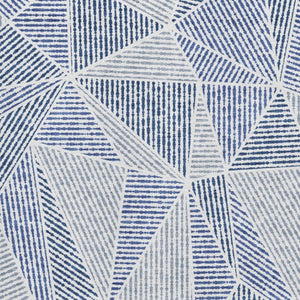 HomeRoots 5' X 8' Navy Blue and Ivory Geometric Area Rug – Washable, Stain-Resistant, UV Protected & Stylish! 651967