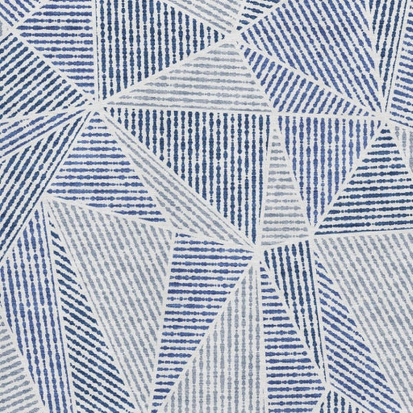 HomeRoots 5' X 8' Navy Blue and Ivory Geometric Area Rug – Washable, Stain-Resistant, UV Protected & Stylish! 651967