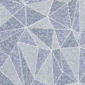 HomeRoots 8' X 10' Navy Blue Geometric Area Rug - Washable, UV Protected, Stain Resistant for Modern Spaces 651969