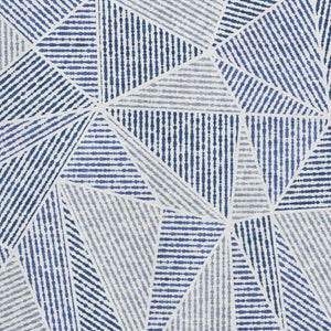 HomeRoots 9' X 12' Navy Blue & Ivory Geometric Area Rug – Washable, UV-Protected, Durable Design for Homes 651970