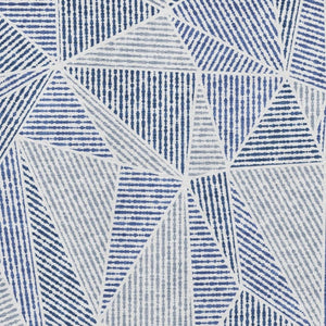 HomeRoots 10' Navy Blue & Ivory Geometric Area Rug - Durable, Washable, UV-Protected, Perfect for Busy Homes! 651971