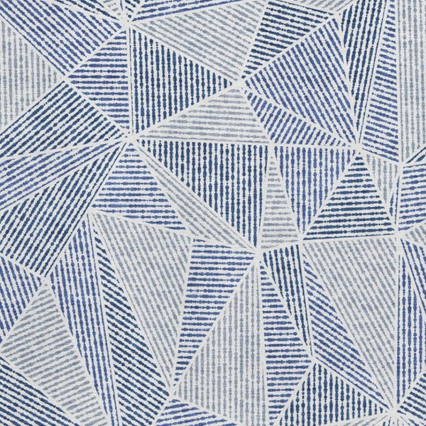 HomeRoots 10' Navy Blue & Ivory Geometric Area Rug - Durable, Washable, UV-Protected, Perfect for Busy Homes! 651971