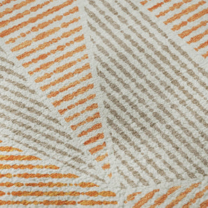 HomeRoots 8' X 10' Vibrant Orange and Gray Geometric Washable Area Rug with UV Protection for Busy Homes 651975