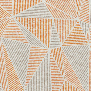 HomeRoots 10' X 14' Orange & Gray Geometric Area Rug - Washable, UV-Protected, Durable for Active Homes! 651977