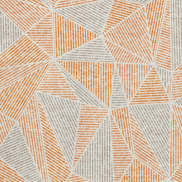 HomeRoots 10' X 14' Orange & Gray Geometric Area Rug - Washable, UV-Protected, Durable for Active Homes! 651977