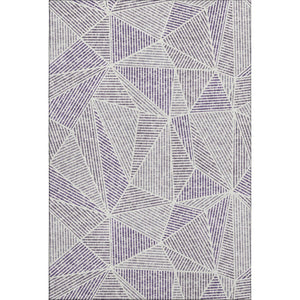 HomeRoots 5' X 8' Stylish Purple and Silver Geometric Area Rug - Washable, UV-Protected, and Stain-Resistant! 651979
