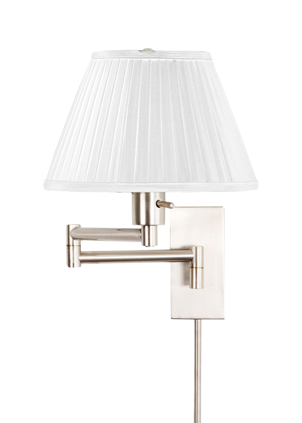 Wildwood Monroe Satin Nickel Swing-Arm Sconce — Adjustable Wall Light For Reading, Bedroom, Living Room Elegance 65198