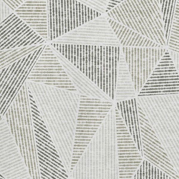 HomeRoots 5' X 8' Stylish Taupe and Silver Geometric Washable Area Rug with UV Protection for Modern Homes 651991