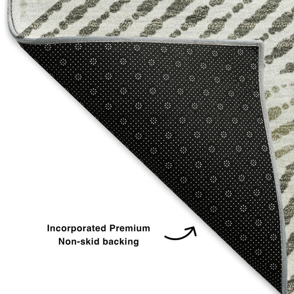 HomeRoots 8' X 10' Stylish Taupe and Silver Geometric Area Rug - Washable, UV-Protected, Durable & Easy Care! 651993