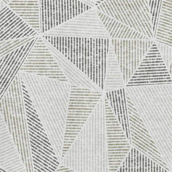HomeRoots 8' X 10' Stylish Taupe and Silver Geometric Area Rug - Washable, UV-Protected, Durable & Easy Care! 651993
