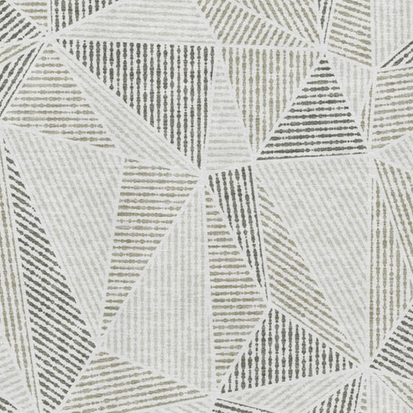 HomeRoots 9' X 12' Taupe & Silver Geometric Area Rug - Washable, UV Protected, Stain Resistant, Modern Design 651994