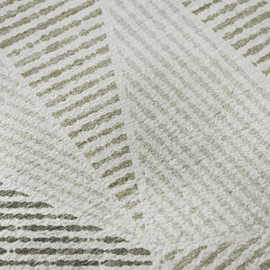 HomeRoots 10' Taupe and Silver Geometric Area Rug - Washable, UV-Protected, Stain-Resistant for Busy Homes 651995