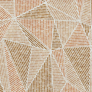 HomeRoots 5' X 8' Terra Cotta & Beige Geometric Area Rug – Washable, UV-Protected, Stain-Resistant for Durability 651997