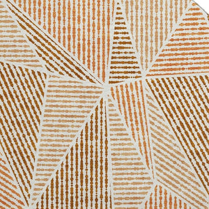 HomeRoots 8' Stylish Terra Cotta & Beige Round Rug - Washable, UV Protected, Perfect for Indoor/Outdoor Use! 651998