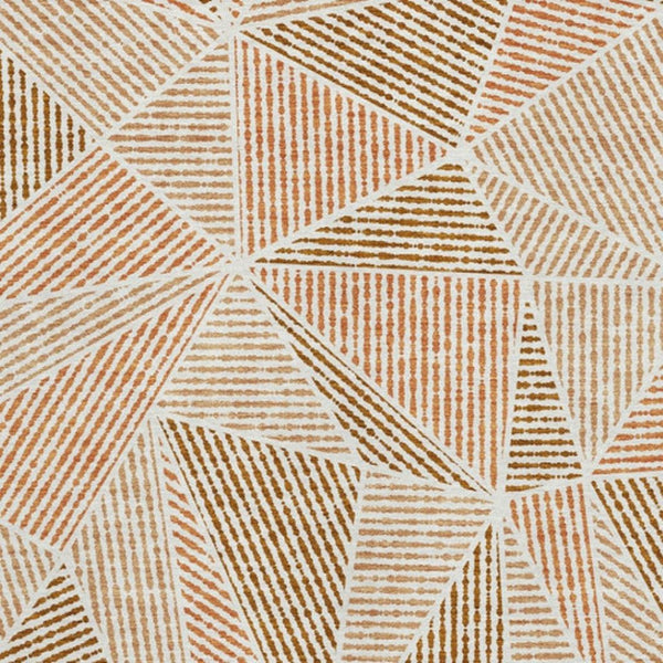 HomeRoots 8' X 10' Geometric Washable Area Rug in Terra Cotta & Beige – Durable, UV-Protected, Stylish Design 651999