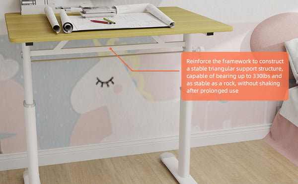 English Elm Adjustable Study Desk – Ergonomic Height-Adjustable Workspace For Kids & Adults, Compact Design W1935P338359