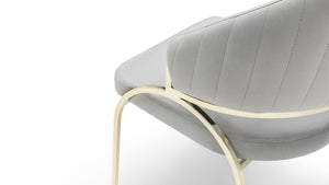 English Elm Ruby Modern Velvet Dining Chair With Gold Metal Legs - Ergonomic Comfort & Stylish Gray Design B009P241743-GIGA