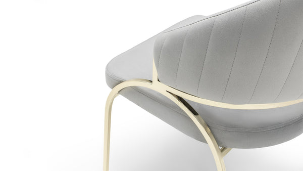 English Elm Ruby Modern Velvet Dining Chair With Gold Metal Legs - Ergonomic Comfort & Stylish Gray Design B009P241743-GIGA