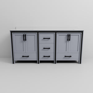 English Elm Dark Grey Double Bath Vanity 72" W X 22" D – Elegant White Quartz Top, Ample Storage & Soft-Close Features B2731P260635