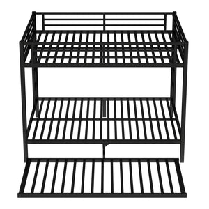 English Elm Queen Metal Bunk Bed With Twin Trundle - Stylish Space-Saving Solution For Shared Bedrooms Or Guests W1580S00131-GIGA