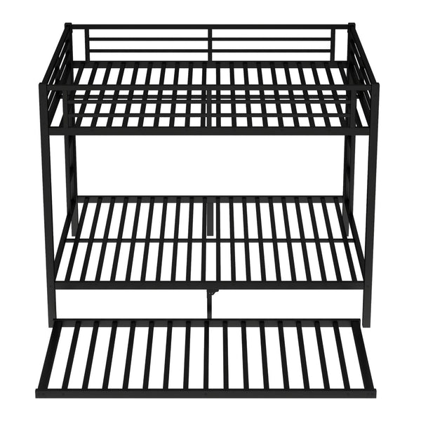 English Elm Queen Metal Bunk Bed With Twin Trundle - Stylish Space-Saving Solution For Shared Bedrooms Or Guests W1580S00131-GIGA