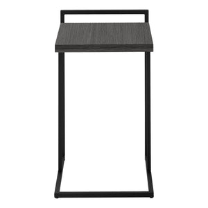 English Elm Accent Table - Sleek C-Shaped Design, Portable Grey Laminate Top With Black Metal Base For Modern Living B2710P219373