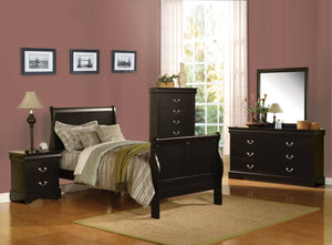 English Elm Black 5-Drawer Chest with Sleek Black Finish, Smooth Pull Handles, Ample Storage for Organized Rooms B062P209041