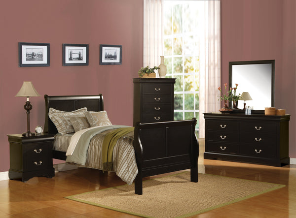 English Elm Black 5-Drawer Chest with Sleek Black Finish, Smooth Pull Handles, Ample Storage for Organized Rooms B062P209041
