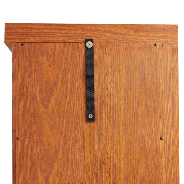 English Elm Lighted Corner Curio Cabinet - Stylish Dark Oak Display Case With Adjustable Shelves & Built-In Lighting W1758P300103