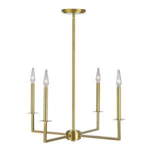 Ray 25.25'' Wide 4-Light Chandelier - Aged Brass 6520-AG-CA Norwell