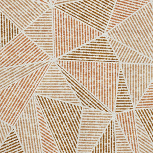 HomeRoots 9' X 12' Stylish Terra Cotta and Beige Geometric Washable Area Rug with UV Protection for Homes 652000