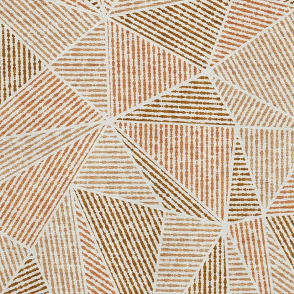 HomeRoots 10' Terra Cotta & Beige Geometric Washable Area Rug – UV Protected, Durable, Stylish, Perfect for Any Room 652001